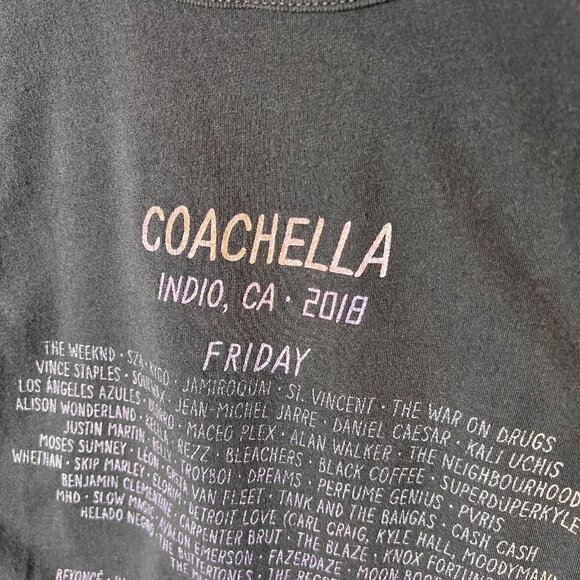 Coachella Tank Top Womens Size Small Gray Indio CA 2018 Lineup Rainbow Sunset - Picture 11 of 14